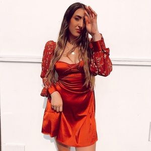 WeWoreWhat Puff Sleeve Rose And Daisies Mini Dress